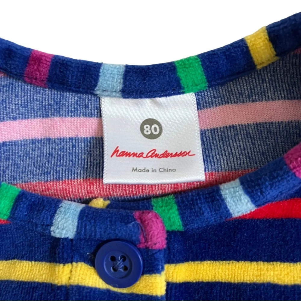 Hanna Anderson girls velour dress with rainbow stripes size 80 (2-3 year…